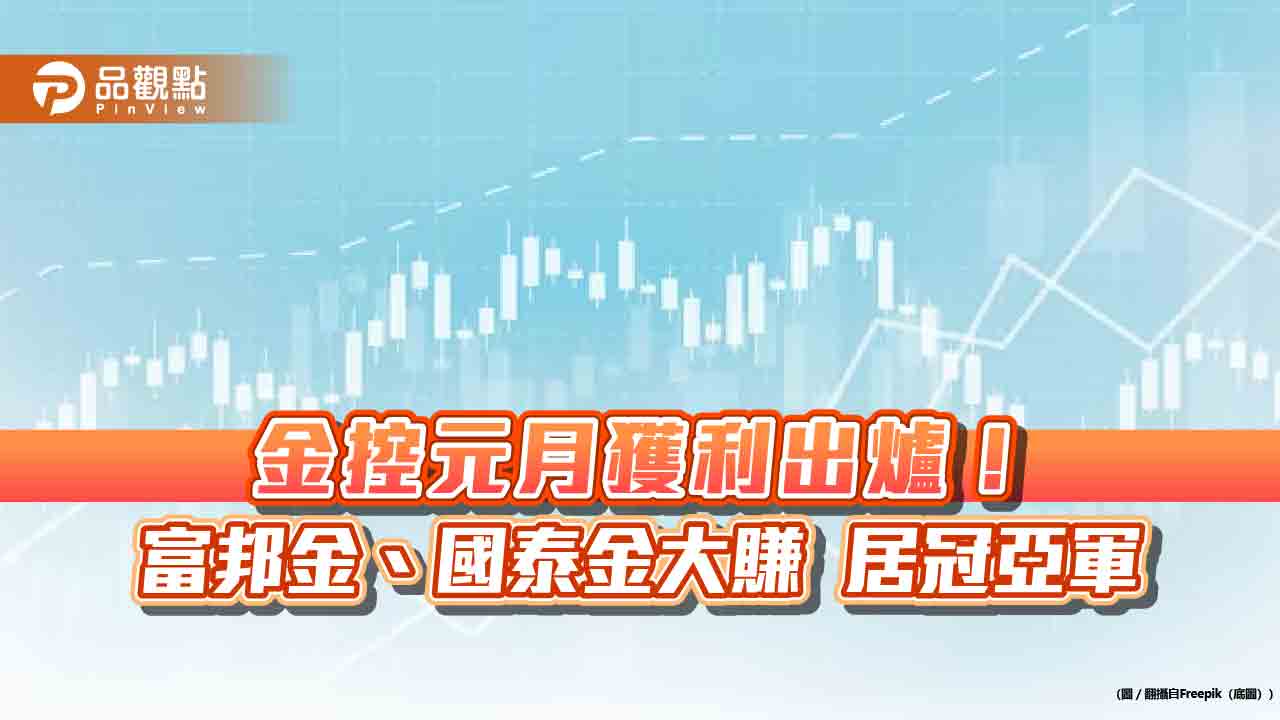 富邦金元月EPS大賺1.08元居冠!新光金獨虧22億 金控獲利一表看懂