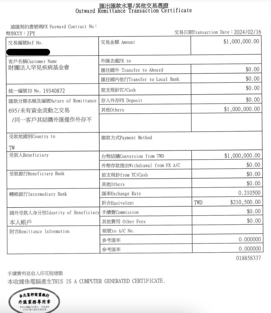 歉陳俊翰「王志安捐百萬日幣」 罕病基金會退款:道歉與捐助不能有對價! 222 歉陳俊翰「王志安捐百萬日幣」 罕病基金會退款:道歉與捐助不能有對價! 221