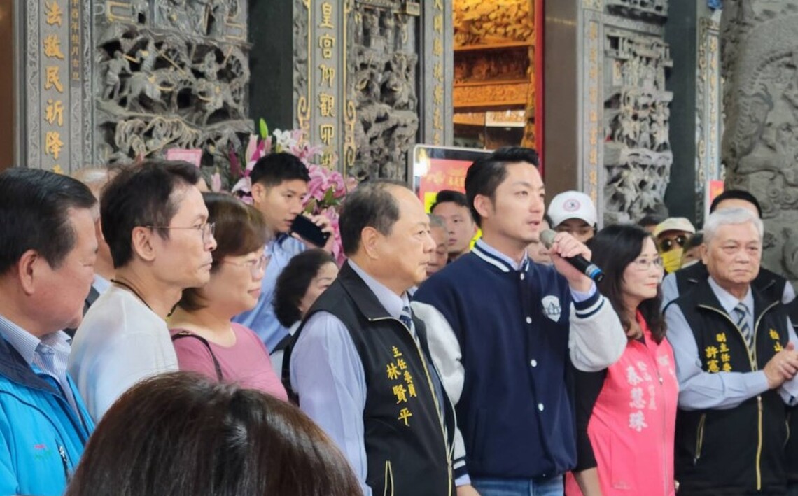 初九天公生 蔣萬安前往松山奉天宮走春向市民拜年