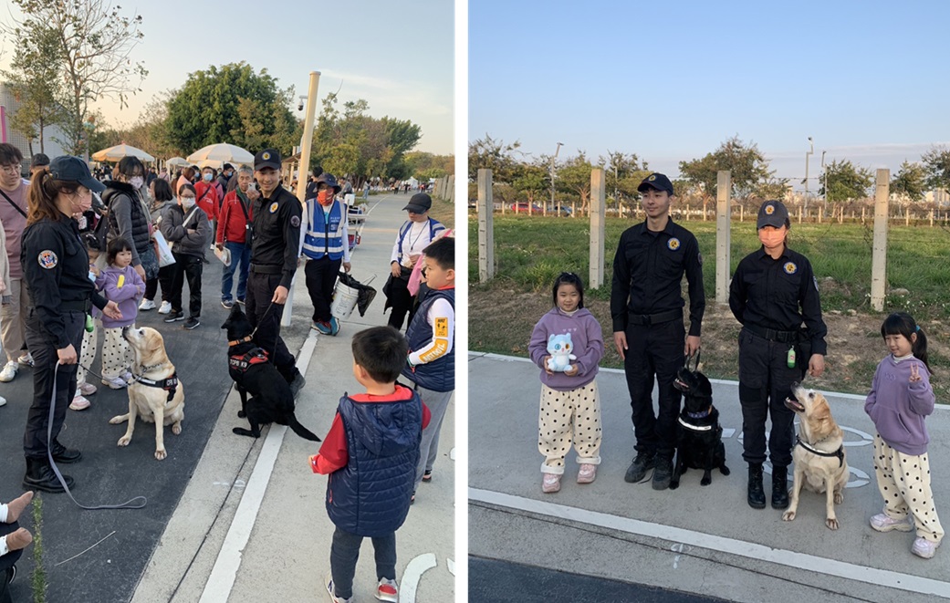 ▲圖說:警犬勤務結束閒暇之餘,歡迎民眾與警犬一起拍照合影 (圖/台中市政府提供)