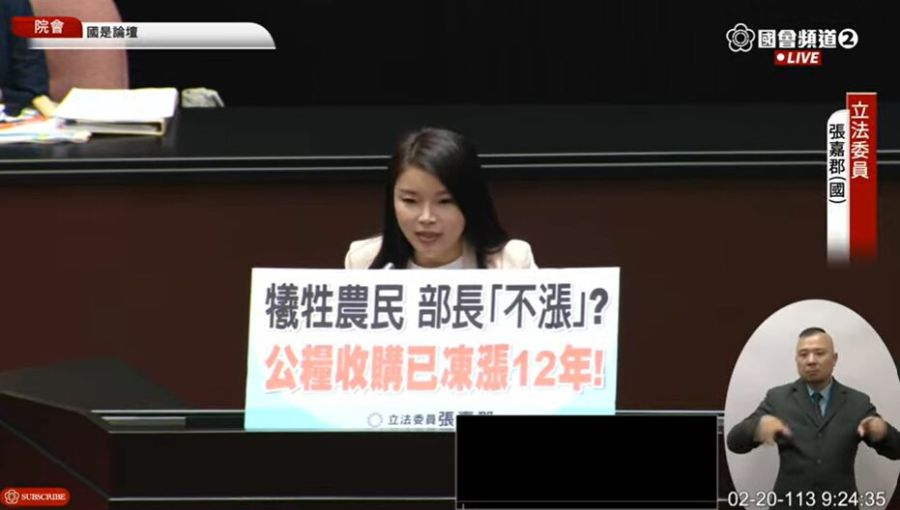張嘉郡20日於國是論壇發言。