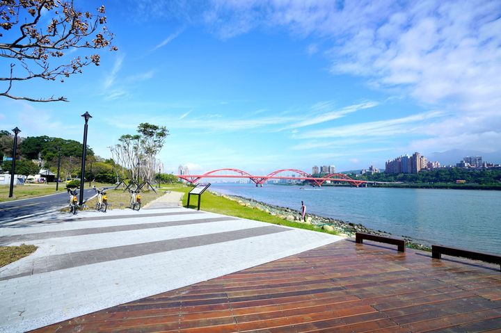 面河第一排的美景!八里左岸「海世界觀景台」享受悠閒時光