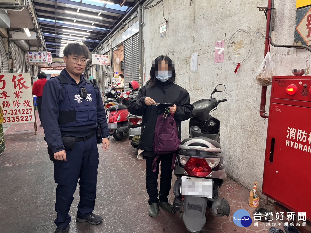 雲林縣斗六警方替婦人找回機車，化解一場竊車烏龍／警方提供