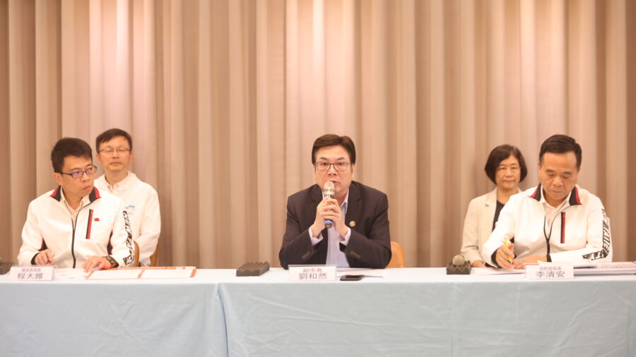 圖/副市長劉和然22日率新北市政府環保局長程大維、消防局長李清安、衛生局長陳潤秋、教育局長張明文開記者會。(記者陳志仁攝,2024.02.22)