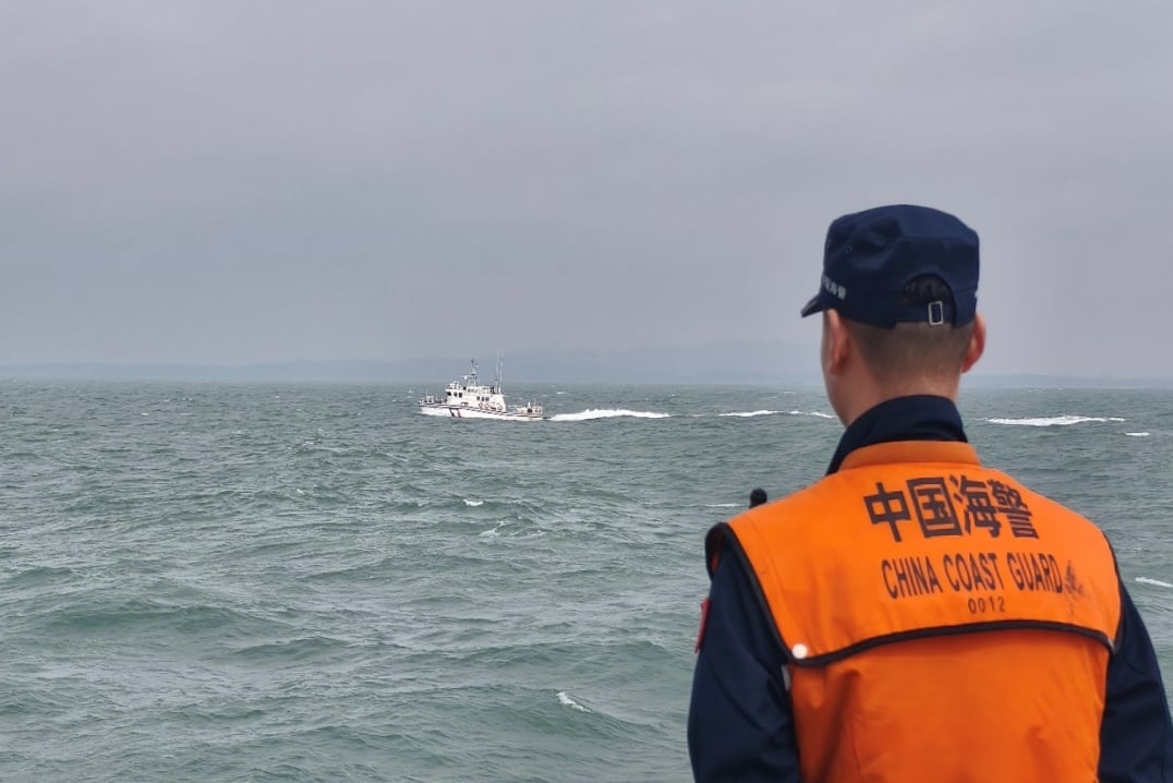 陸海警組織艦艇編隊,在金門附近海域執法巡查。翻攝中國海警局網站