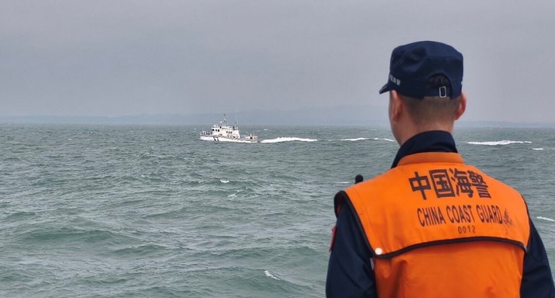 福建海警組織艦艇編隊在金門附近海域開展執法巡查