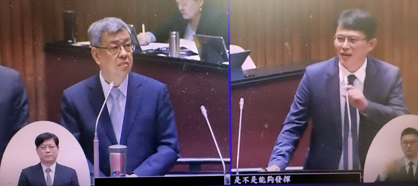 黃國昌為食安問題質詢行政院長陳建仁。(圖／翻攝自網路)