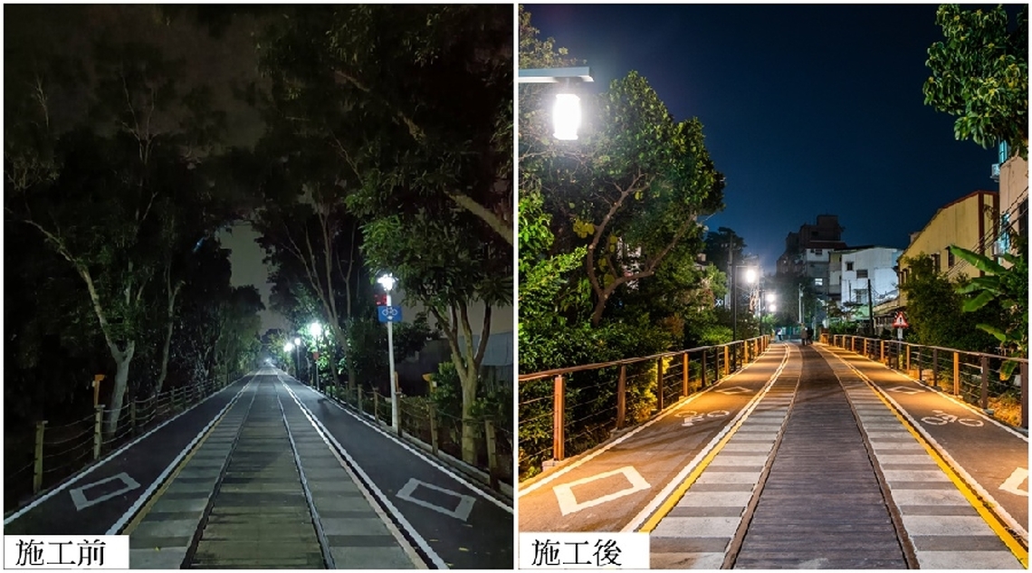 嘉油鐵馬道夜間光環境與硬體設施優化 世賢路站-民生南路站3月1日開放使用