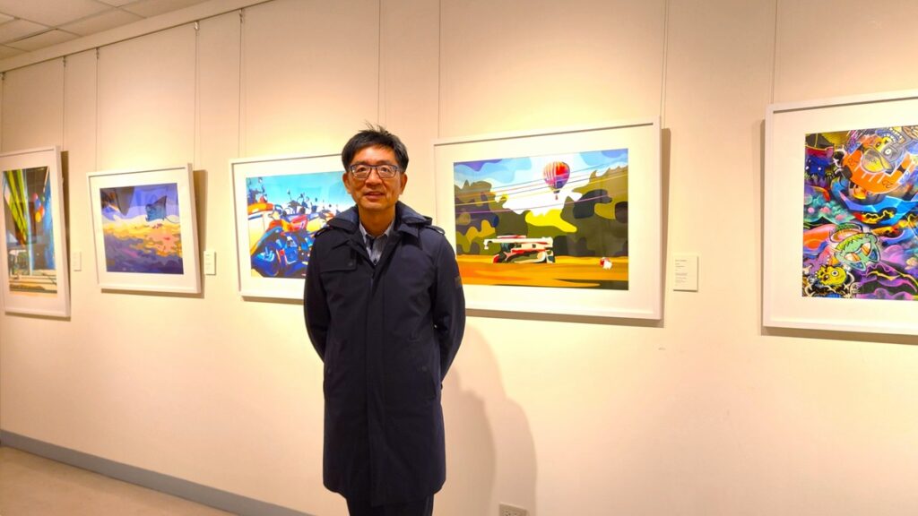 黃俊銘老師分享數位插畫創作。(圖/陳惠玲攝影)