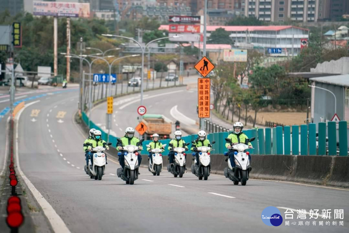 桃市警局規劃實警演練,全程模擬比賽行進狀況並實施「移動階段性精準」交通管制。