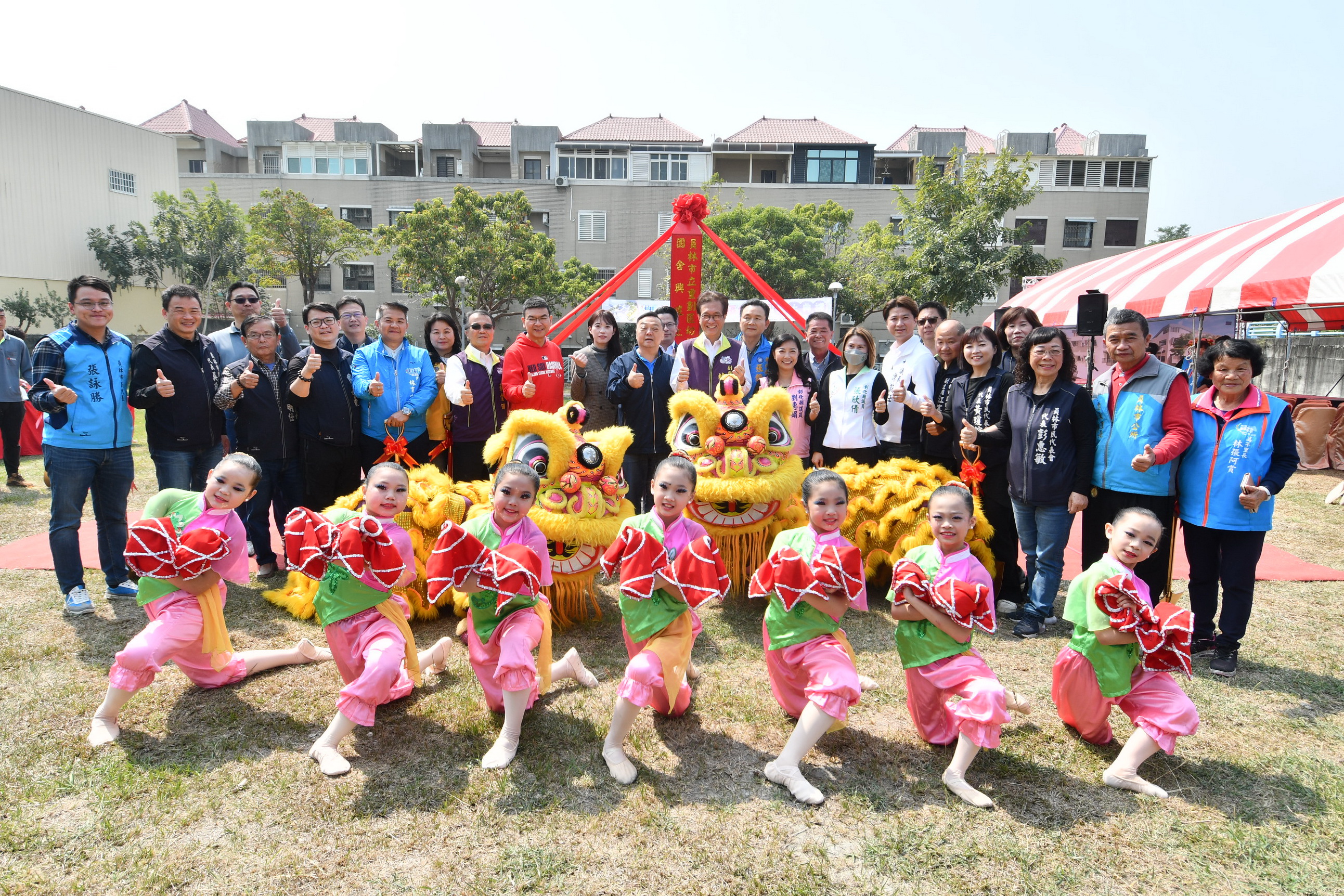 ▲員林市立重劃區幼兒園園舍興建工程舉行開工動土典禮，重劃區幼兒園園舍完工後，更可因應家長上班的時間需求。（記者張溎壕攝）