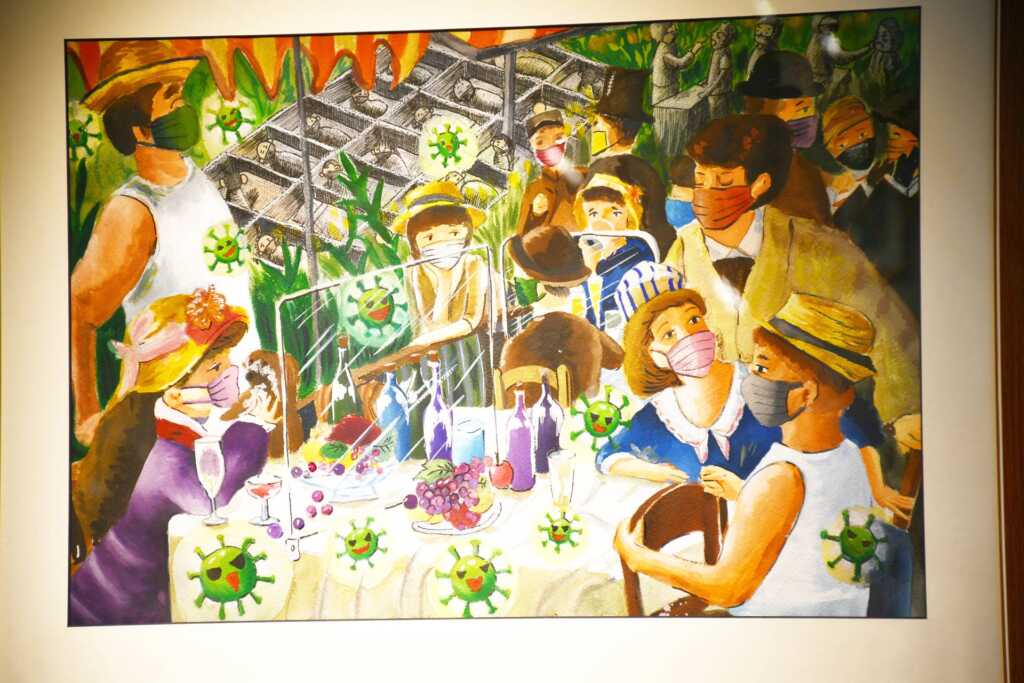 ▲彰藝中國中部美術班畢業展學生的繪畫作品。（記者林明佑翻攝）