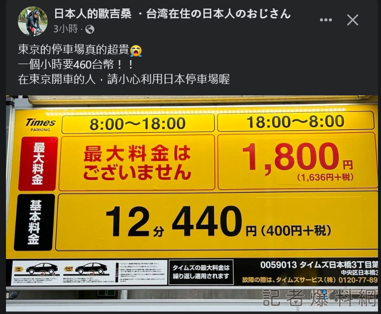 停車費 東京 台灣 違停