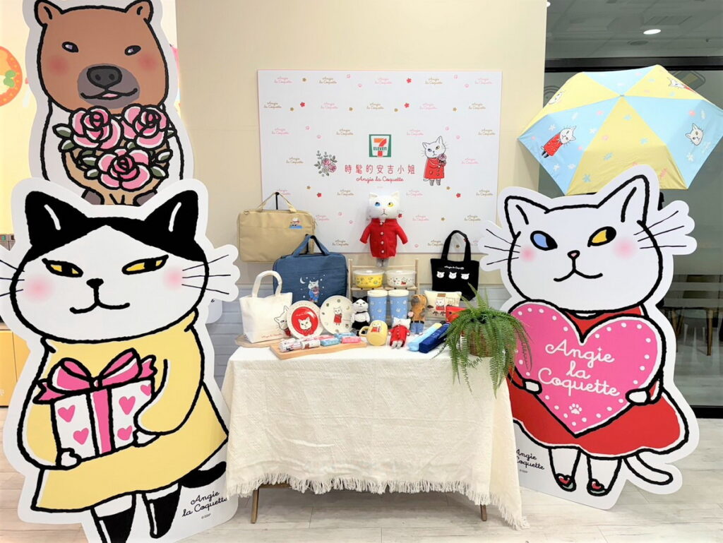 「Angie La Coquette時髦的安吉小姐」Angie是一隻擁有特殊雙瞳的白貓,迎接春天到來,7-ELEVEN與日方合作獨家開發多款商品