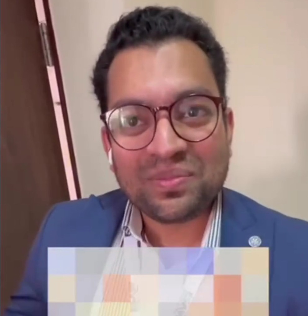 在中東出差的印籍男子Brajust 認為,勞動部長許銘春日前說法確有歧視感受之虞。(圖/立委王鴻薇研究室提供)