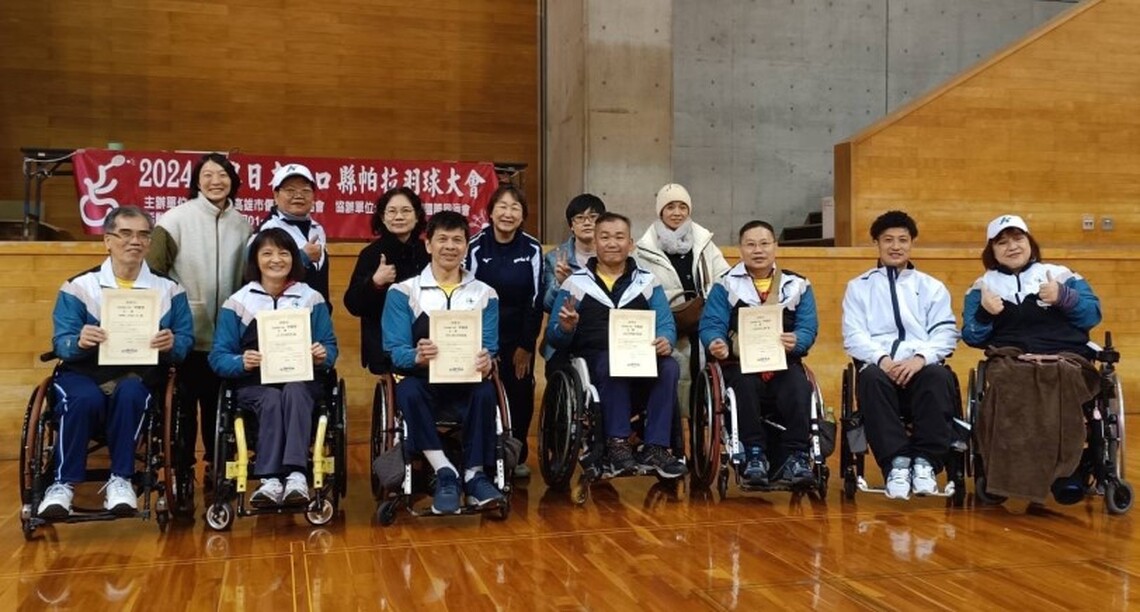翔鷹輪椅羽球隊「2024參與日本山口縣帕拉羽球大會」 女子雙打奪冠 團體戰第二名