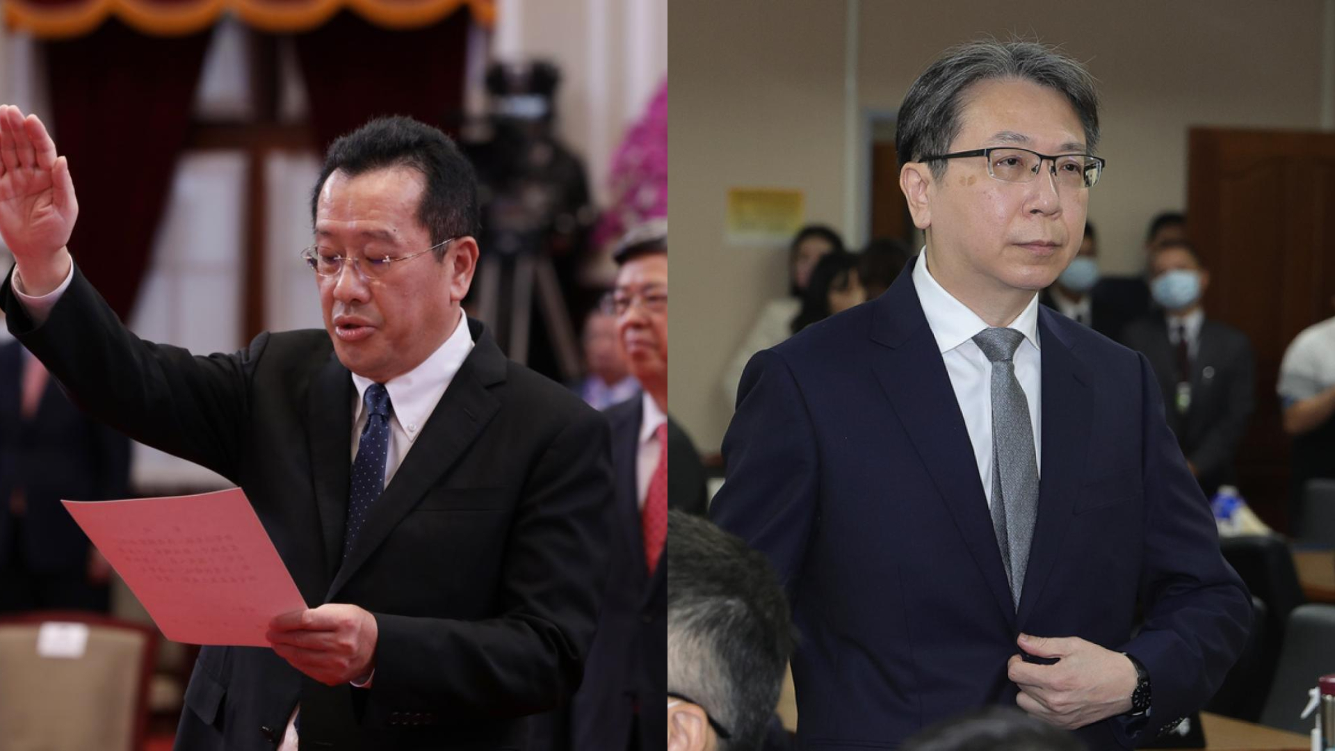 國安會秘書長顧立雄(左)、國安局長蔡明彥(右)。左圖總統府提供、右圖中央社資照