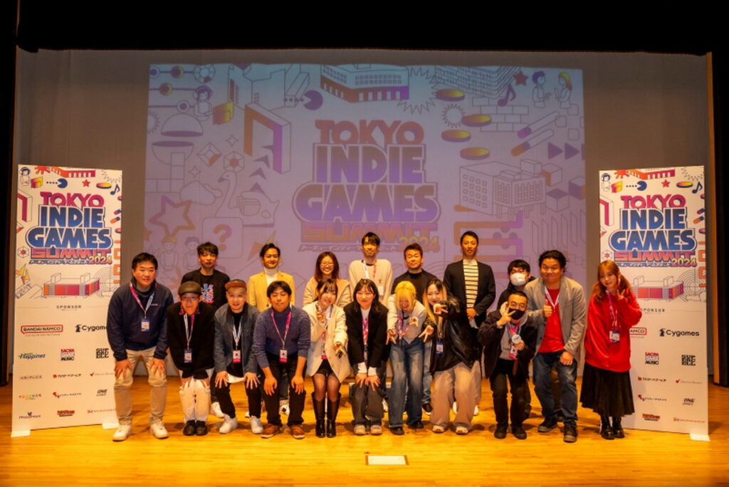 數位卡夫特(右二)在總獎金一億日圓的獨立遊戲大賽中勇奪佳作(圖由Tokyo Indie Games Summit提供)
