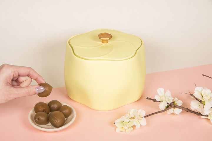 陶博館「甕藏春梅」醃脆梅DIY開放報名,備受矚目的梅甕搶先亮相。 圖:新北市立鶯歌陶瓷博物館/提供