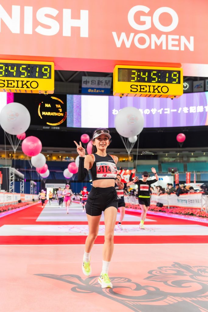 NBRC教練張家瑄在名古屋女子馬拉松挑戰初馬,成功破4。圖片來源:New Balance