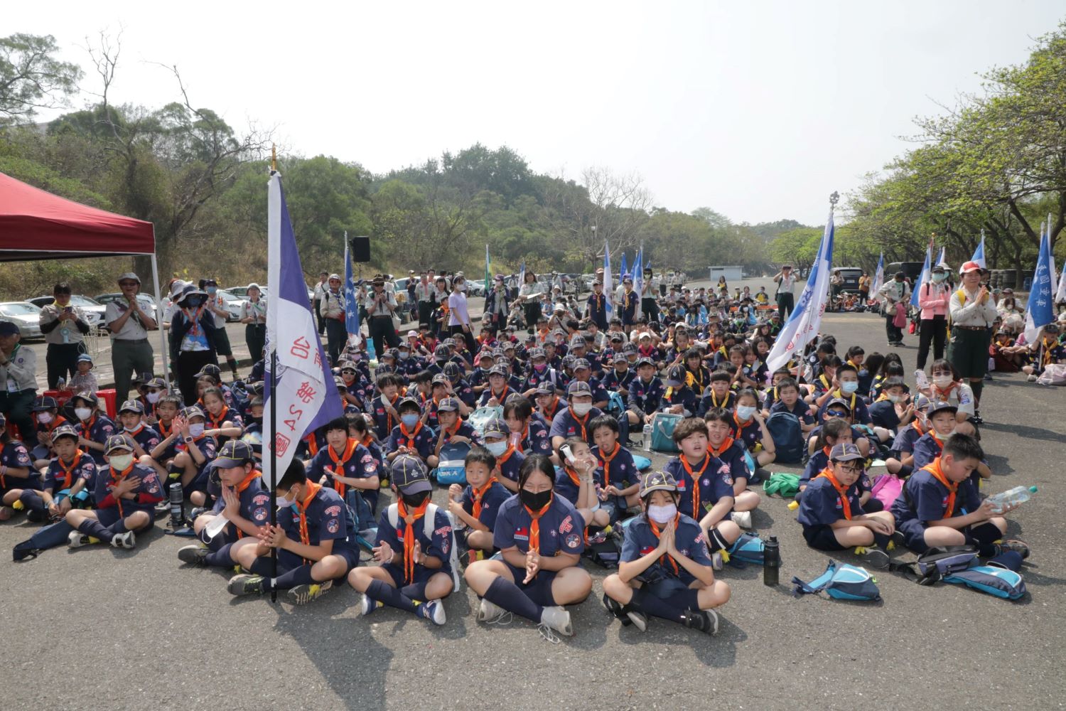▲台南市童軍會今日在烏山頭水庫珊瑚潭歡慶三五童軍節與全市大露營。（圖／記者陳彥霖翻攝）