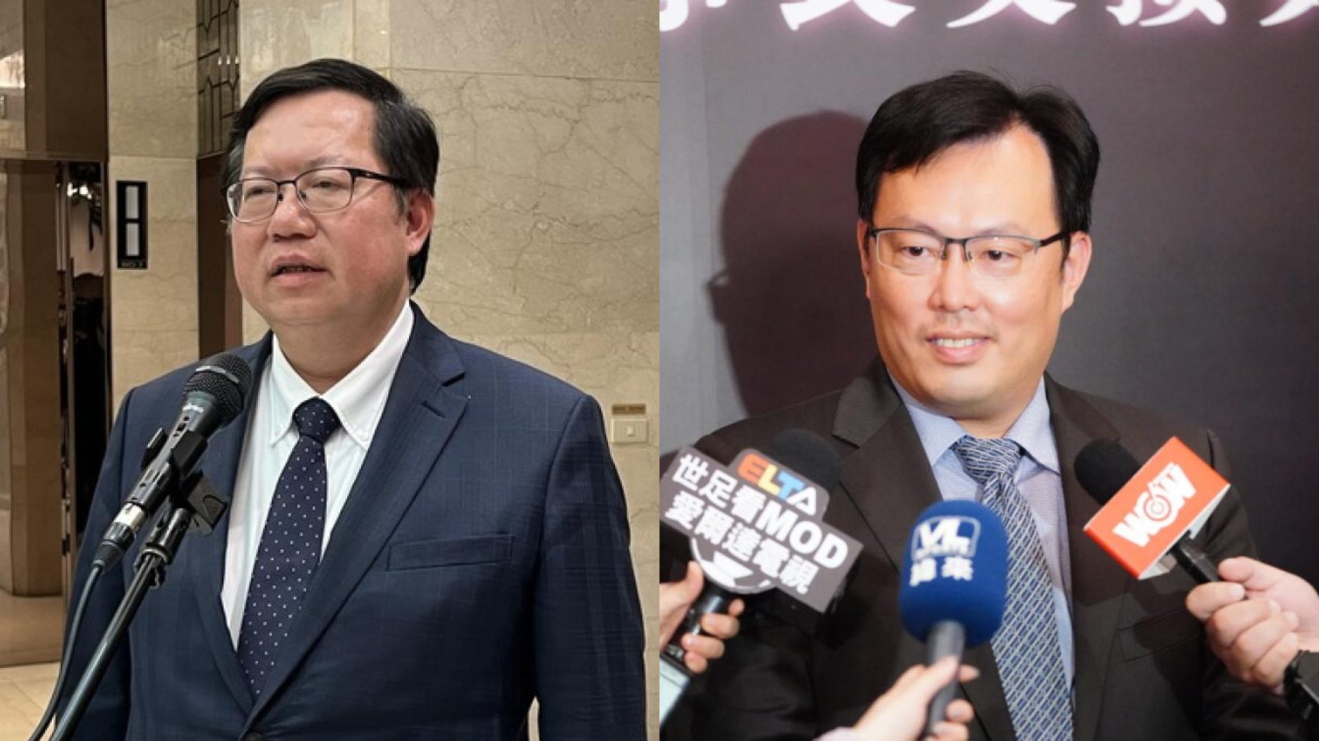 行政院副院長鄭文燦(左)、體育署長鄭世忠(右)捲國手欠錢爭議。資料照片/中央社、中華足協提供