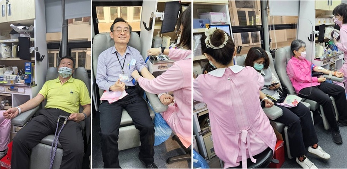 中油煉製事業部號召員眷挽袖捐血 解血荒