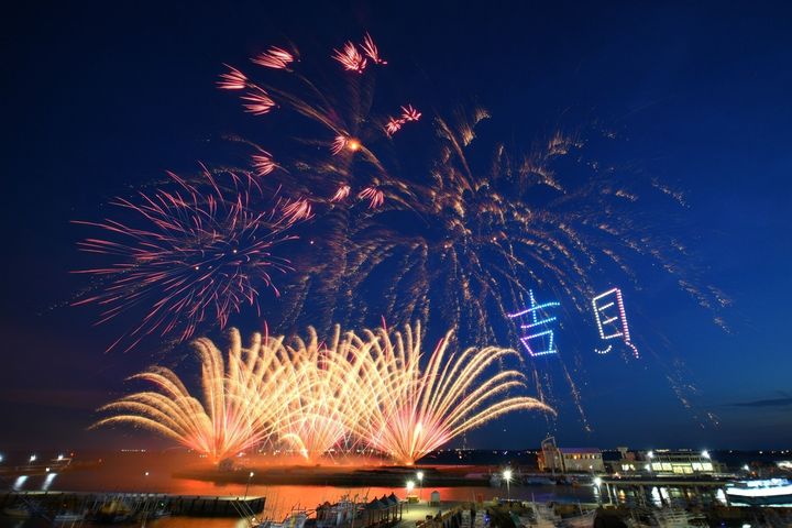2024澎湖國際海上花火節離島場主題無人機秀-7/28吉貝場。 圖:澎湖縣政府旅遊處/提供