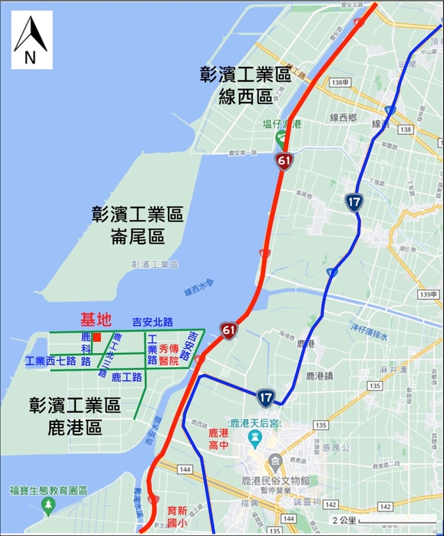 經濟部工業局預計在彰濱工業區興建的第三座廢棄物處理中心，鄰近鹿科路與吉安北路，廠區面積將近五公頃。(圖／台南市環保局)