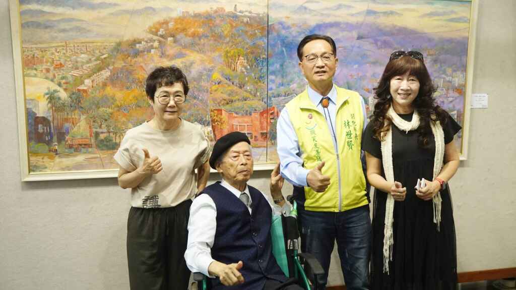 ▲彰化市藝術館自3月26日至4月18日舉辦「思鄉曲~趙宗冠家族六人聯展」,展出作品精彩絕倫,林世賢市長歡迎民眾前往觀賞。(記者林明佑攝)