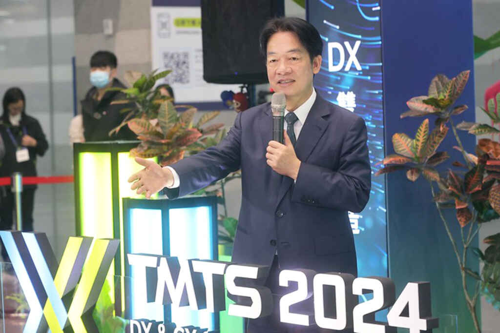 ▲賴清德德副總統出席台灣國際工具機展,期盼業者與政府共同合作、攜手努力,一起朝淨零轉型、數位轉型的國家目標邁進,也讓我國工具機產業更上一層樓。(總統府提供)