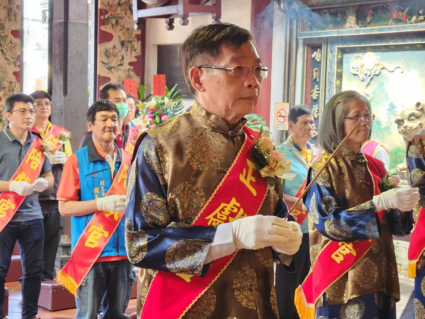 ▲民政局長姜淋煌擔任初獻正獻官，祈求國泰民安、風調雨順。（圖／記者陳彥霖攝2024.03.30）