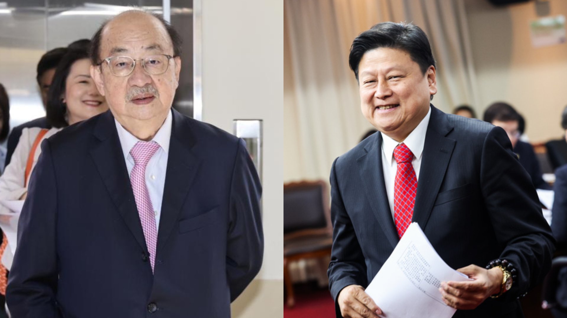 國民黨立院黨團總召傅崐萁(右)反擊柯建銘(左)批評「麻木不仁的巨嬰!」中央社資照、林啟弘攝