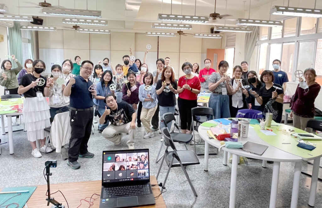 ▲大葉大學消防學程在鎮平國小辦理科普教師研習。(大葉大學提供)