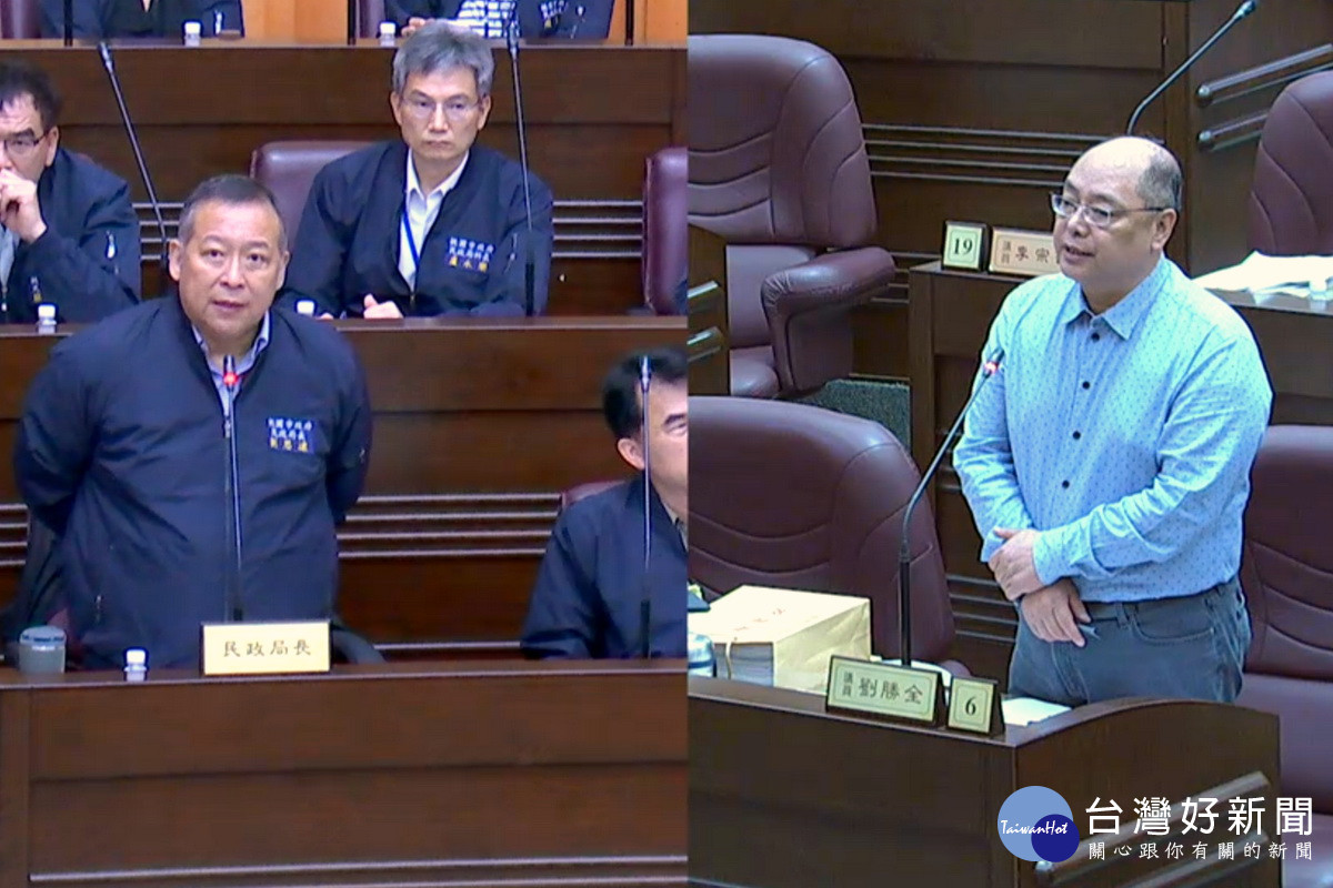 針對蘆竹第11號公墓遷葬議題,桃園市議員劉勝全質詢桃園市政府民政局長劉思遠。