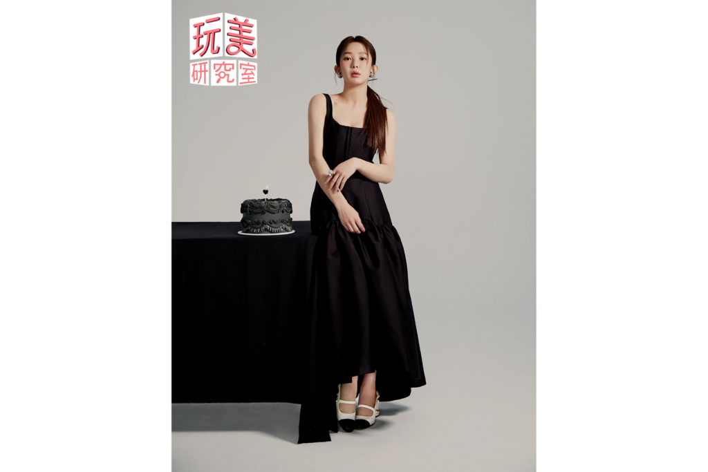 ▲《女人我最大》數位節目《玩美研究室》郭書瑤以黑色情人節為主題拍攝（TVBS提供）