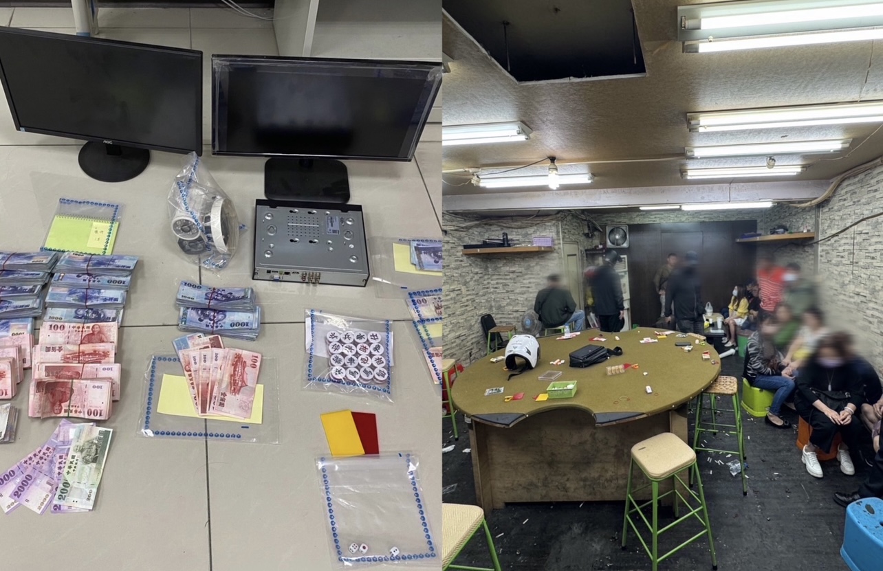 罕見象棋賭場賭客及證物116萬餘元不法所得畫面。（圖/記者 張泓笙翻攝）