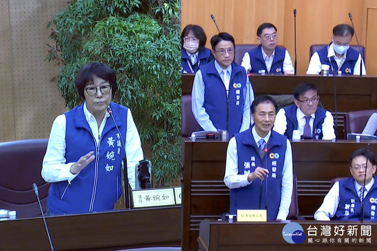 針對虎頭山創新園區自駕車研發,桃園市議員黃如質詢經發局長張誠。<br /><br />
