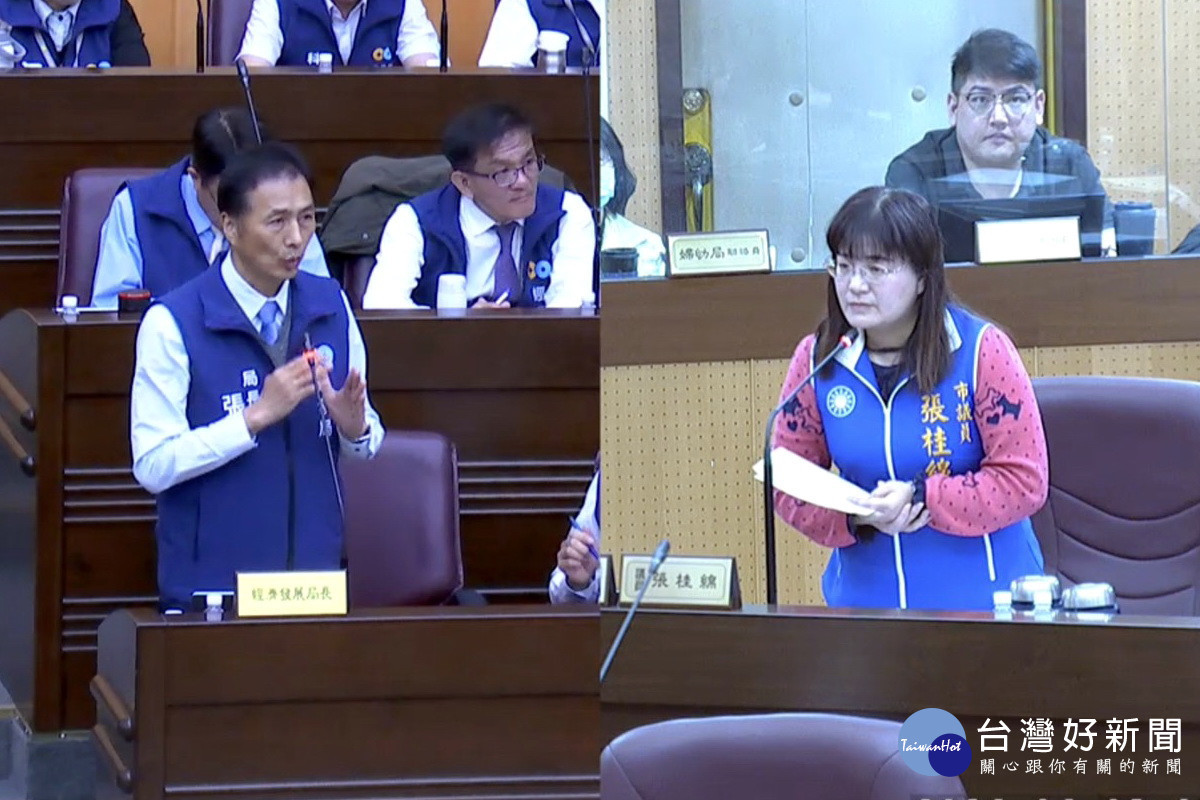 針對虎頭山創新園區自駕車研發,桃園市議員黃如質詢經發局長張誠。<br /><br />