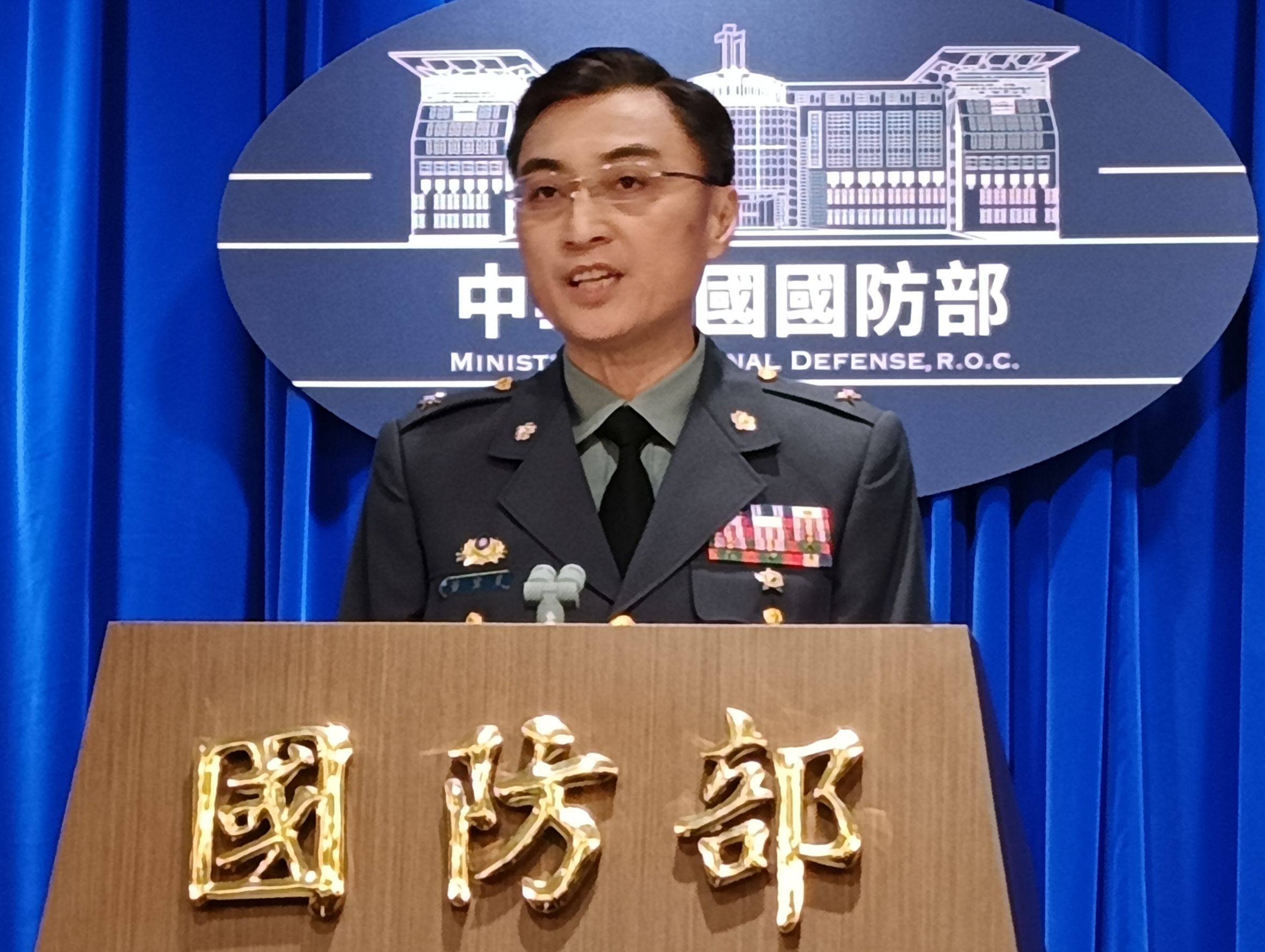 負責漢光演習的國防部參謀本部作計室聯合作戰計畫處處長董冀星少將說明漢光40號兵推狀況。王烱華攝