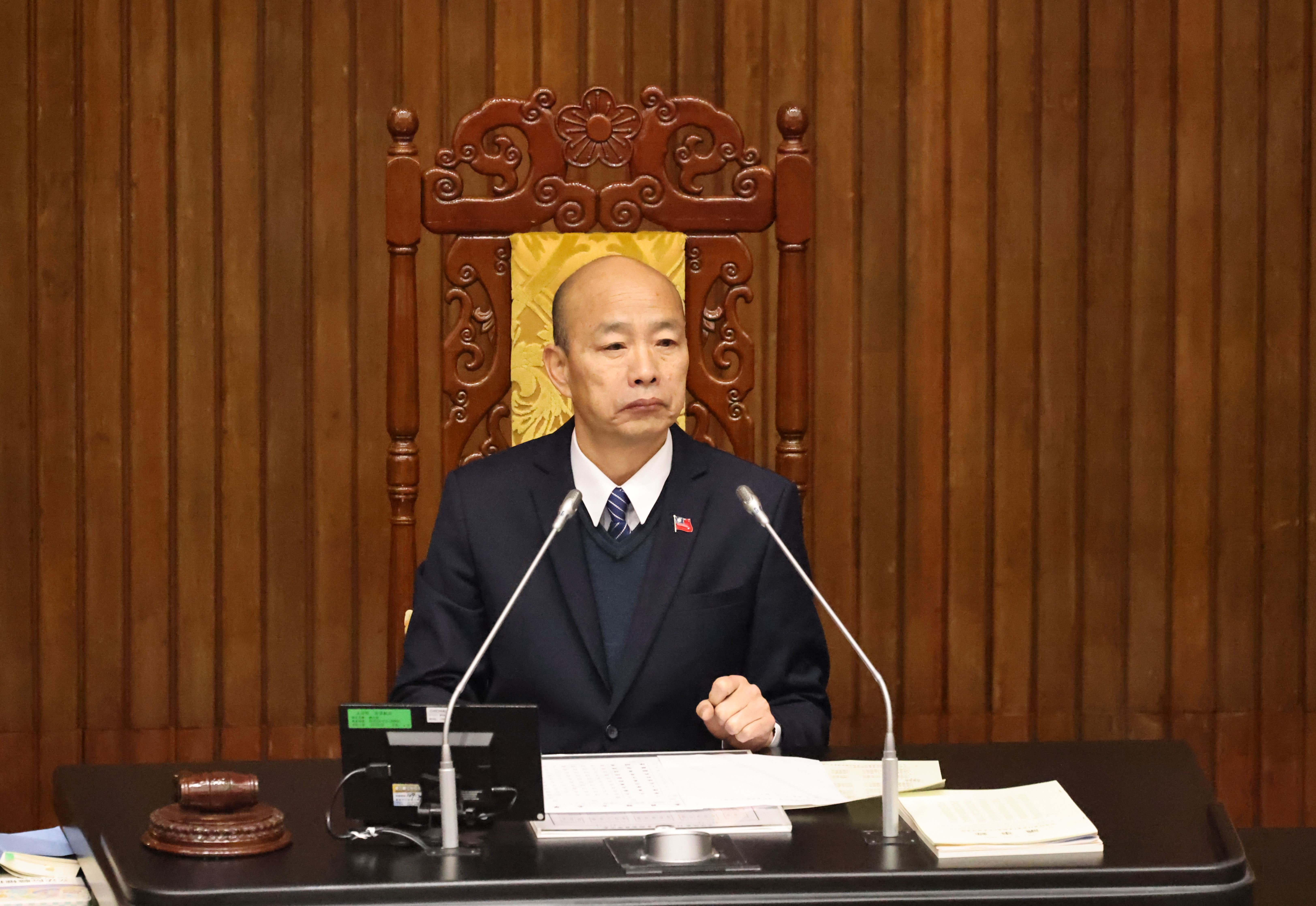 台灣民主基金會10日下午召開董事會,順利推舉由立法院長韓國瑜擔任新任董事長。資料照片/林啟弘攝