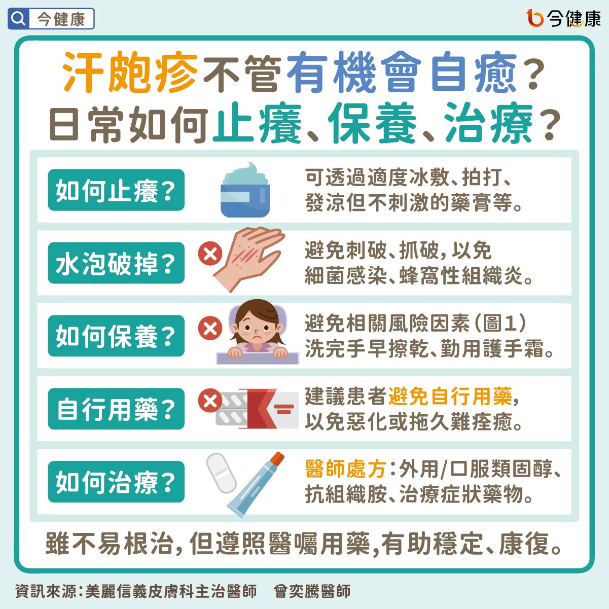 #曾奕騰 #美麗信義皮膚科 #水泡 #汗皰疹 #香港腳 #癢 #皮膚癢