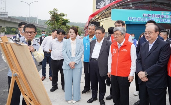 陳揆視察高鐵橋下延伸至竹科工程通車情況 中央地方攜手改善大新竹交通