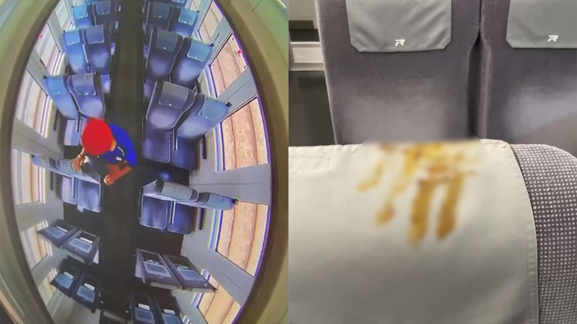 ▲台鐵抹屎男抓到了!大便直接丟地上 手抹椅套畫面曝(圖/翻攝自 記者爆料網/LINE社群)