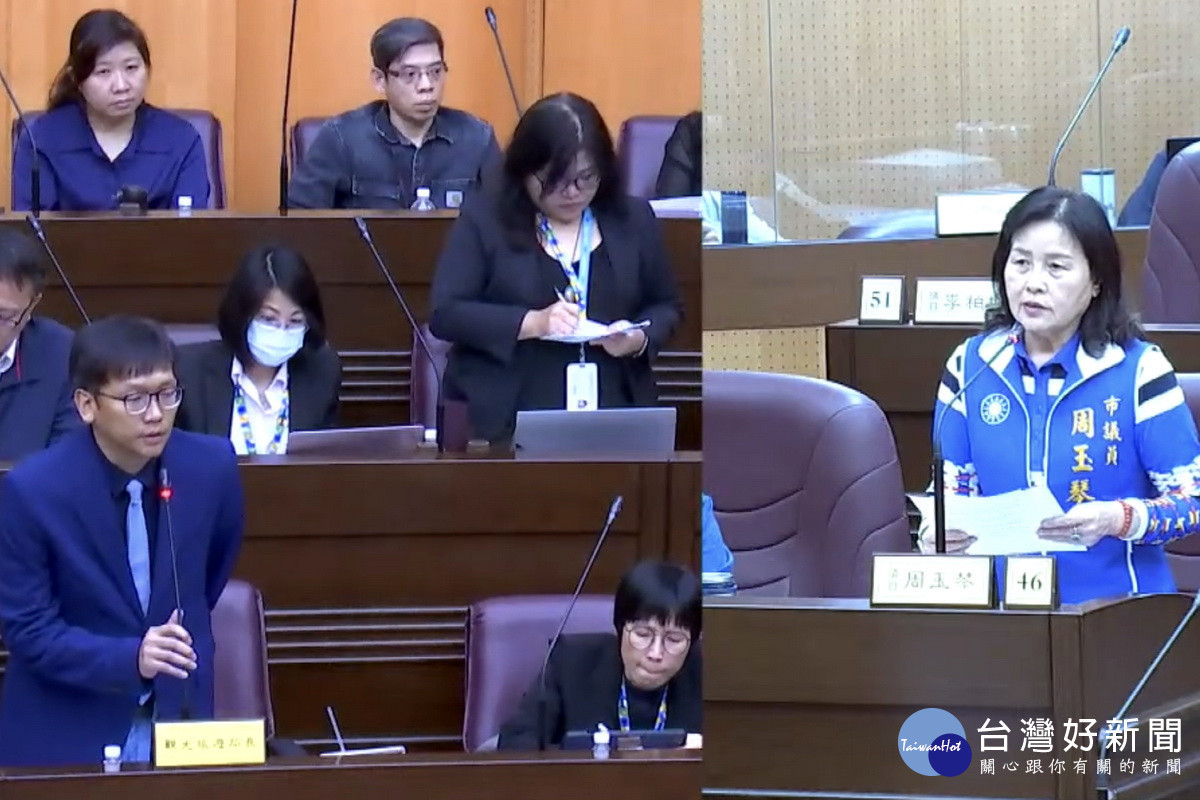 針對燈會舉辦事宜,桃園市議員周玉琴質詢觀旅局長周柏吟。