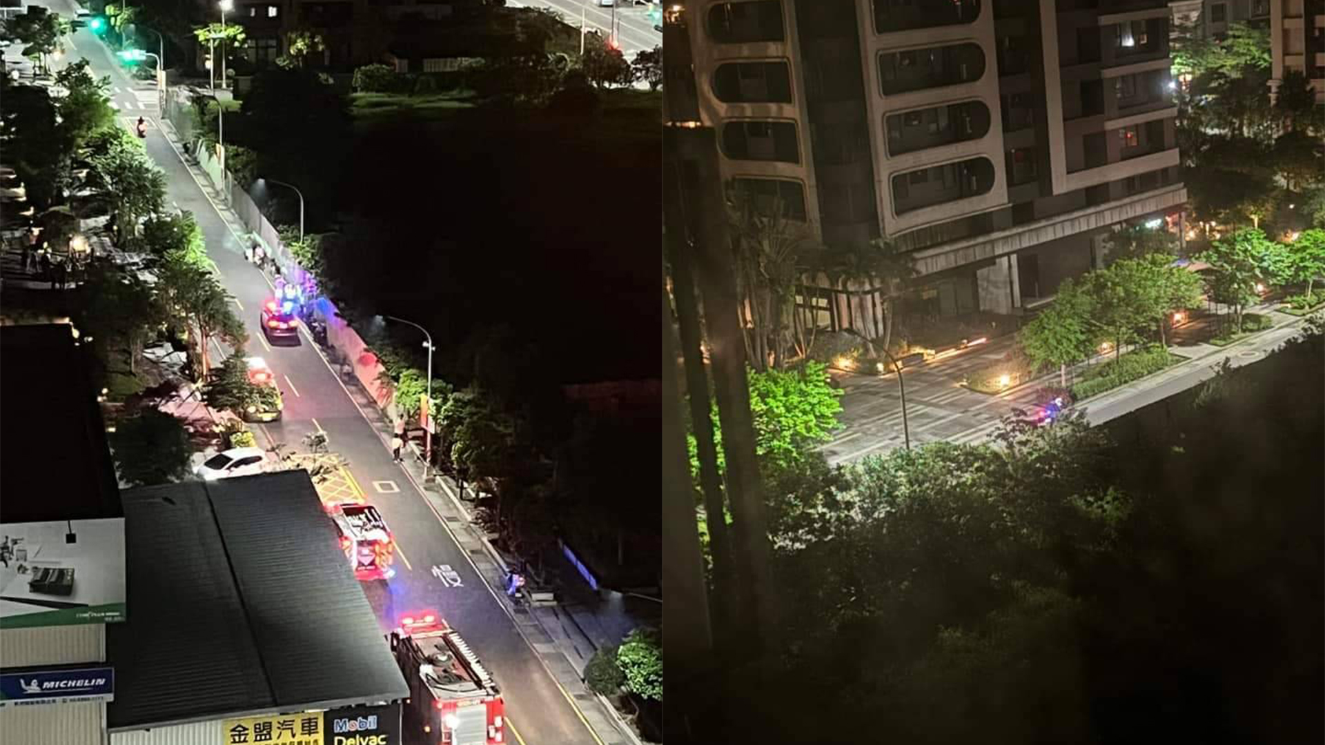 ▲五股深夜驚傳爆炸巨響! 居民嚇壞跑下樓...大批警消到場(圖/記者謝建成 翻攝)
