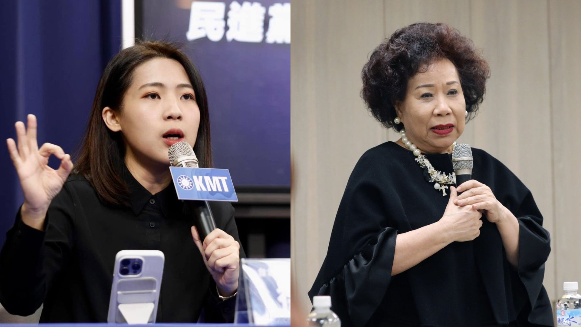 黃越綏(右)直言,徐巧芯(左)這種不知謙虛及自省、投機取巧又好狡辯的性格,終將走上「囂張沒有落魄久」的命運。翻攝兩人臉書