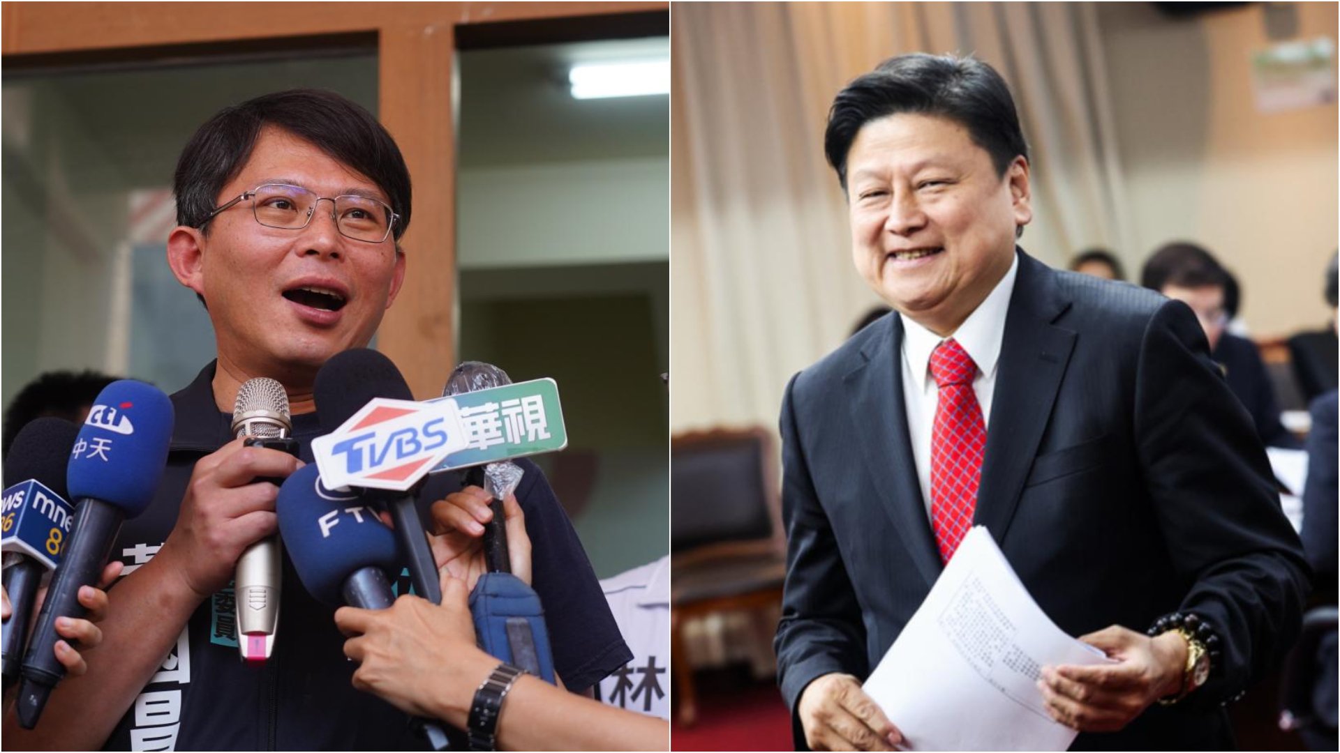 綠營痛批黃國昌(左)配合傅崐萁(右)沒收委員會。資料照片