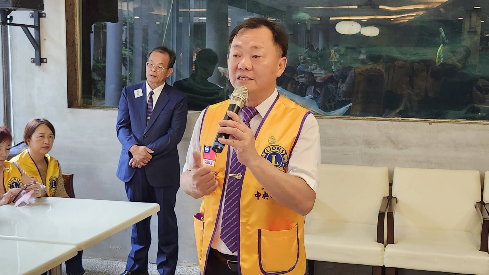 ▲發起活動的中央獅子會長吳漢濱致詞感謝大家。