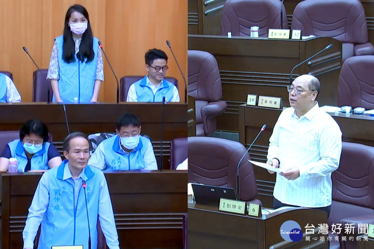 針對教育問題,桃園市議員劉勝全質詢教育局長劉仲成。